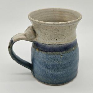 Hand Thrown Studio Pottery - Blue Glazed Mug Signed by Ken Loverock
